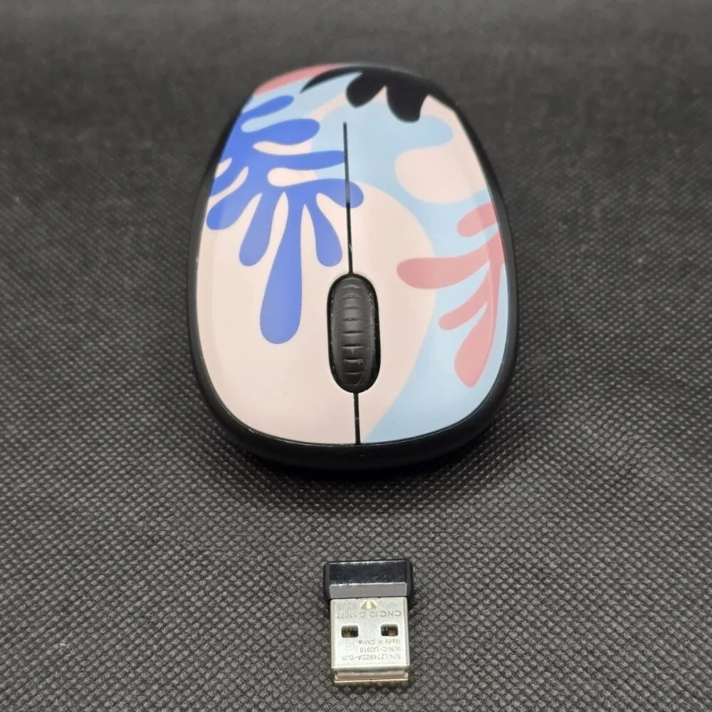 Logi M317C Wireless Mouse Pink Leaves with Dongle